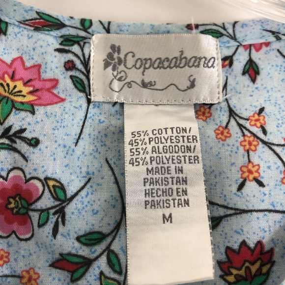 VTG Copacabana Floral Granny Button Up Nightgown with Pockets Women’s Size M - Picture 3 of 7